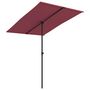 Voir la diapositive 2 : VIDAXL Parasol de jardin et mat en aluminium 2x1,5 m rouge bordeaux