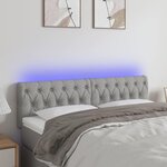 VIDAXL Tete de lit a LED Gris clair 144x7x78/88 cm Tissu