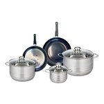 ELO Ensemble de 2 Poêles de cuisson 20 et 24 cm et 3 faitouts 14, 20 et 24 cm Elo Prima Brillant