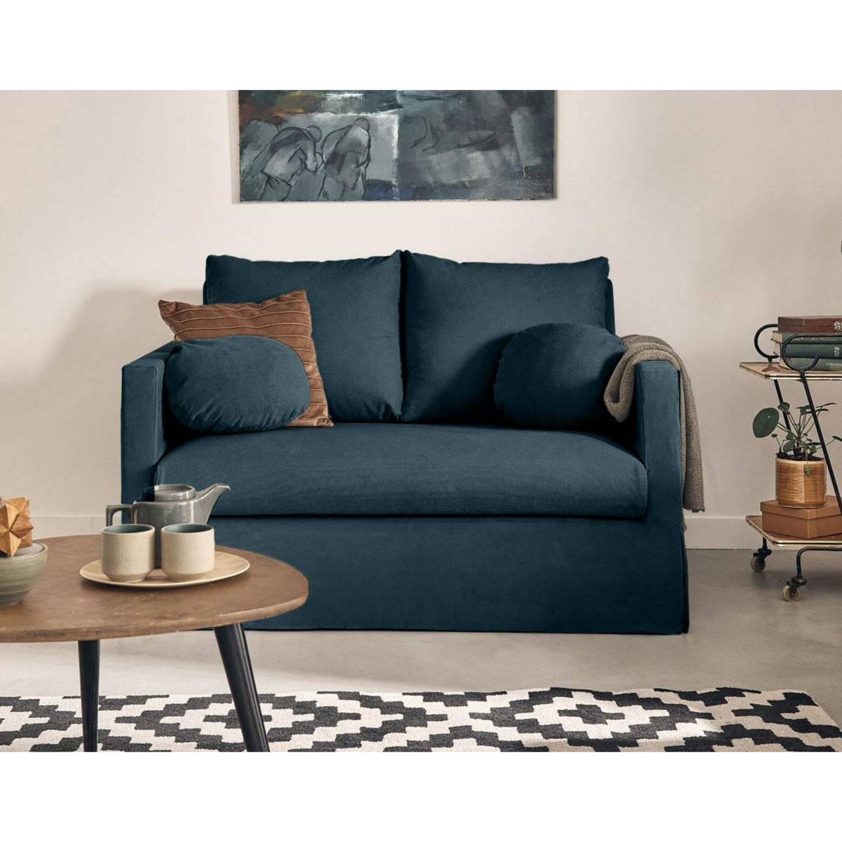 LISA DESIGN Serena - canapé droit déhoussable 2 places en tissu