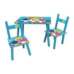 Fun House BABY SHARK table rectangulaire 41,5x61x42 cm + 2 chaises 49,5x31x31,5cm pour enfant