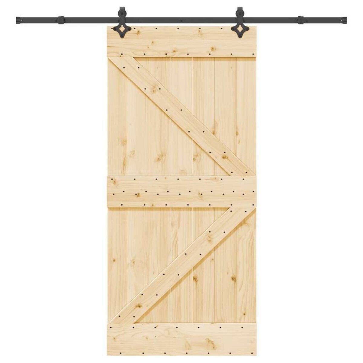 VIDAXL Porte coulissante et kit de quincaillerie 95x210 cm pin massif