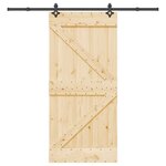 VIDAXL Porte coulissante et kit de quincaillerie 95x210 cm pin massif