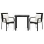 Voir la diapositive 3 : VIDAXL Ensemble a manger de jardin avec coussins 3 pcs Noir