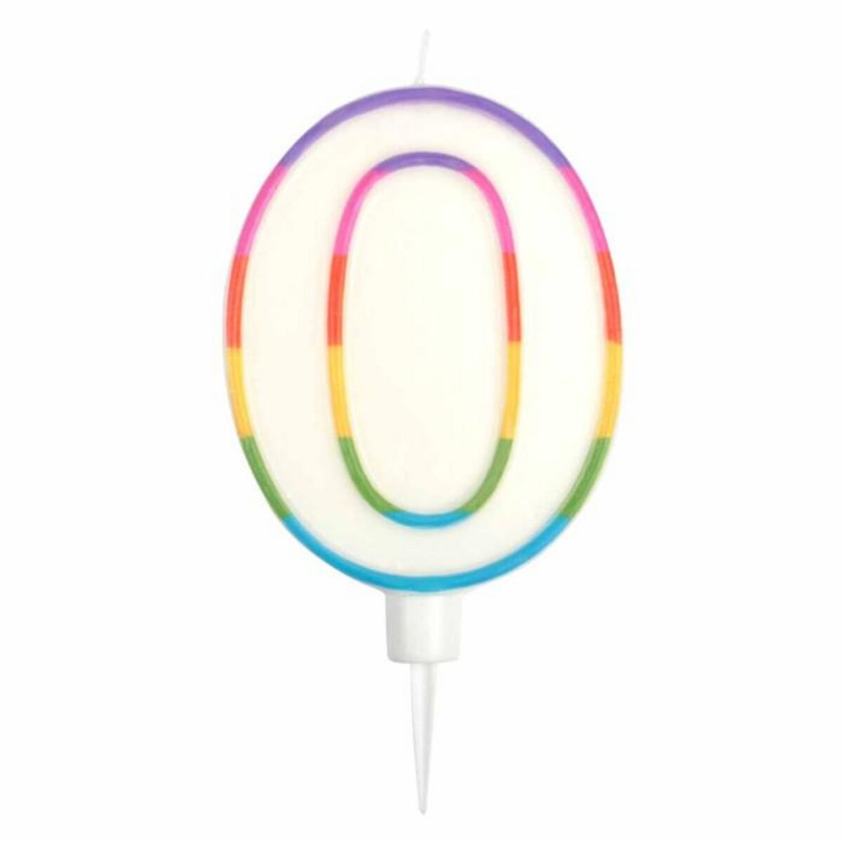 Paris Prix Bougie d'Anniversaire  Chiffre 0  10cm Multicolore