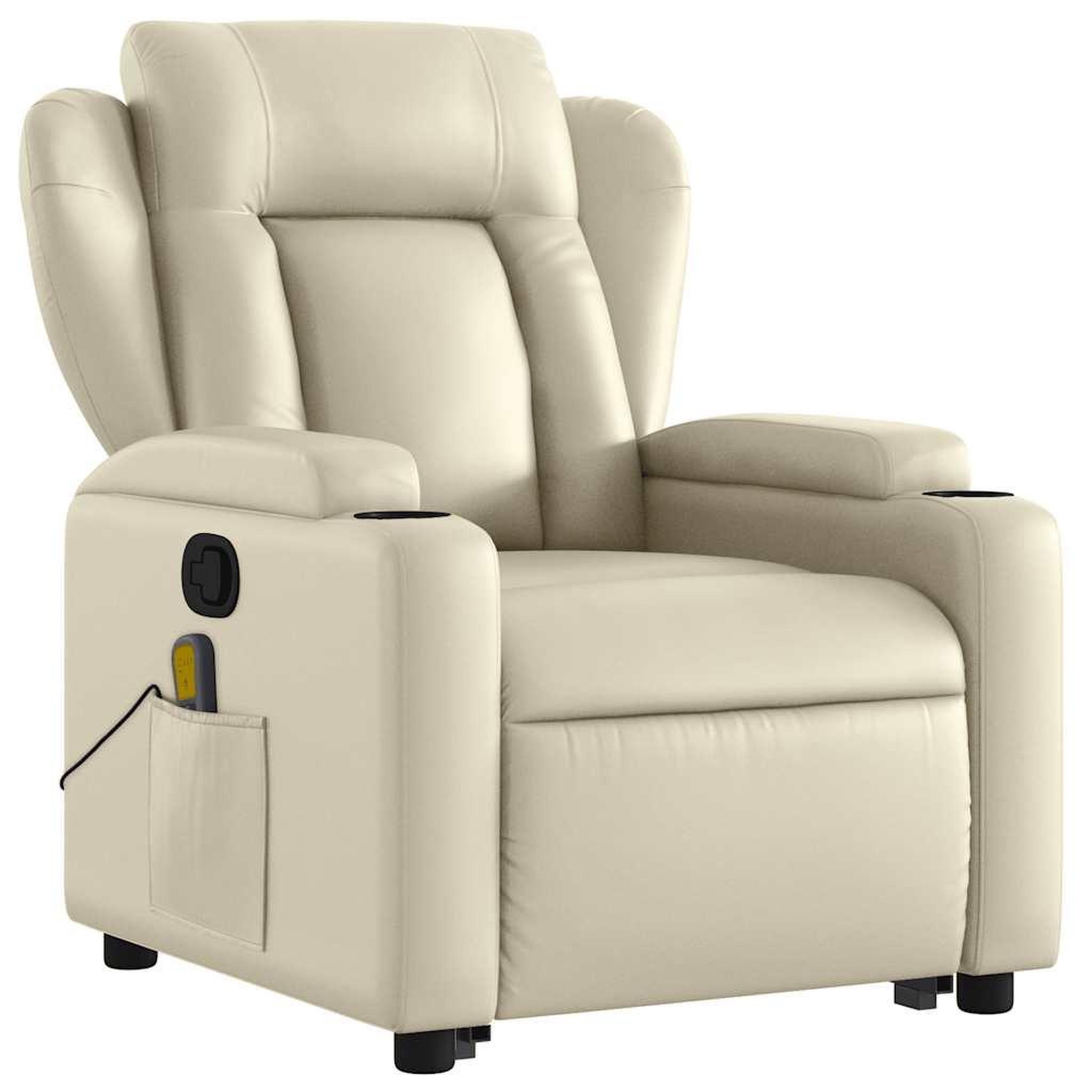 Voir la diapositive 4 : VIDAXL Fauteuil inclinable de massage Creme Similicuir