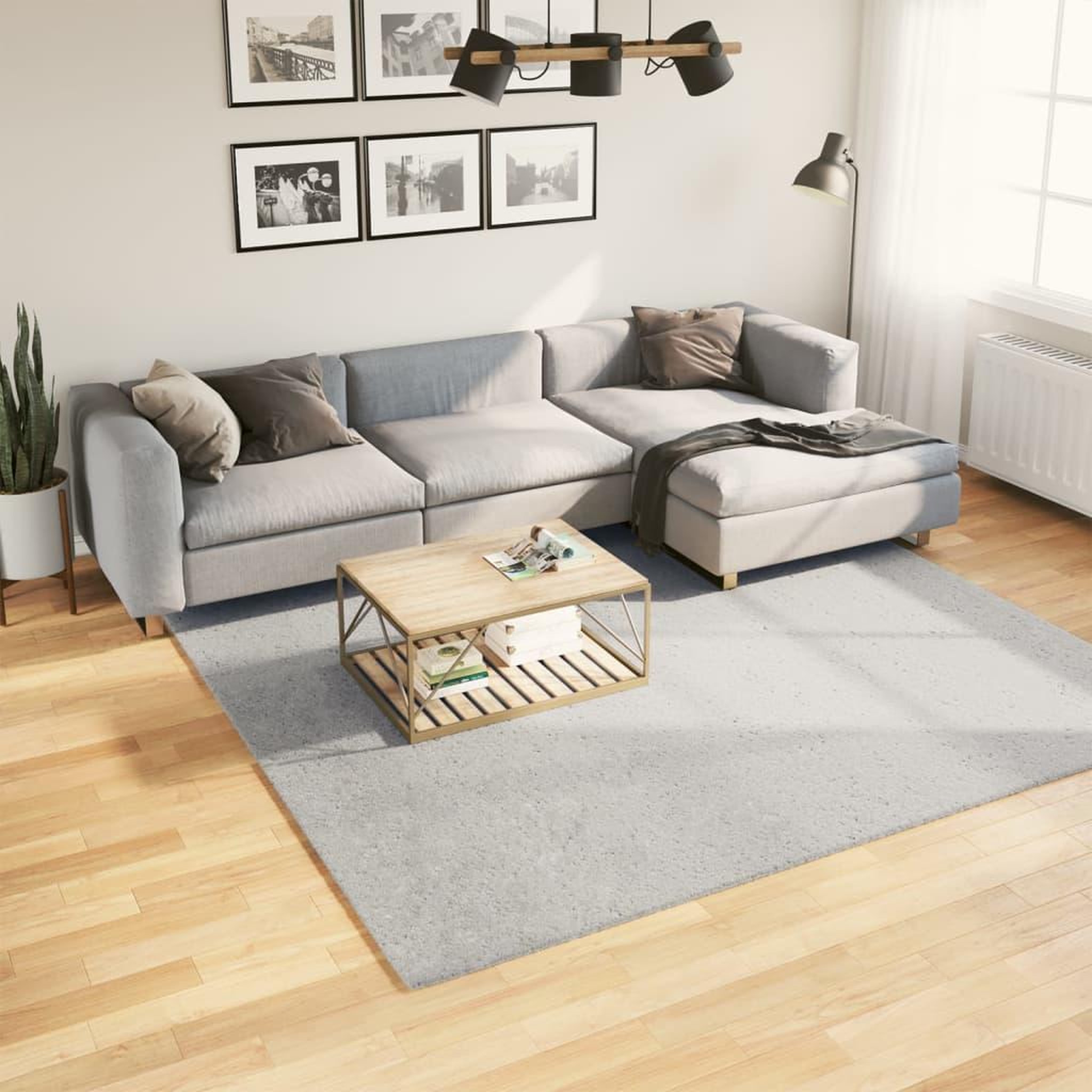 VIDAXL Tapis HUARTE a poils courts doux et lavable gris 240x240 cm