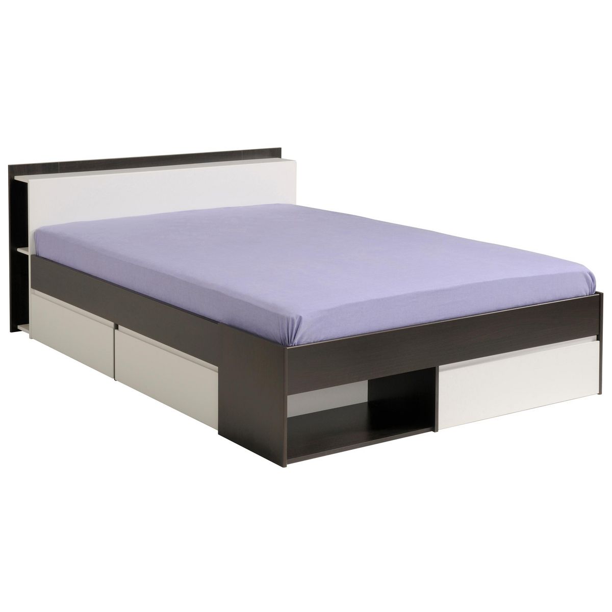 Lit double adulte 160x200 cm avec rangements BOOST