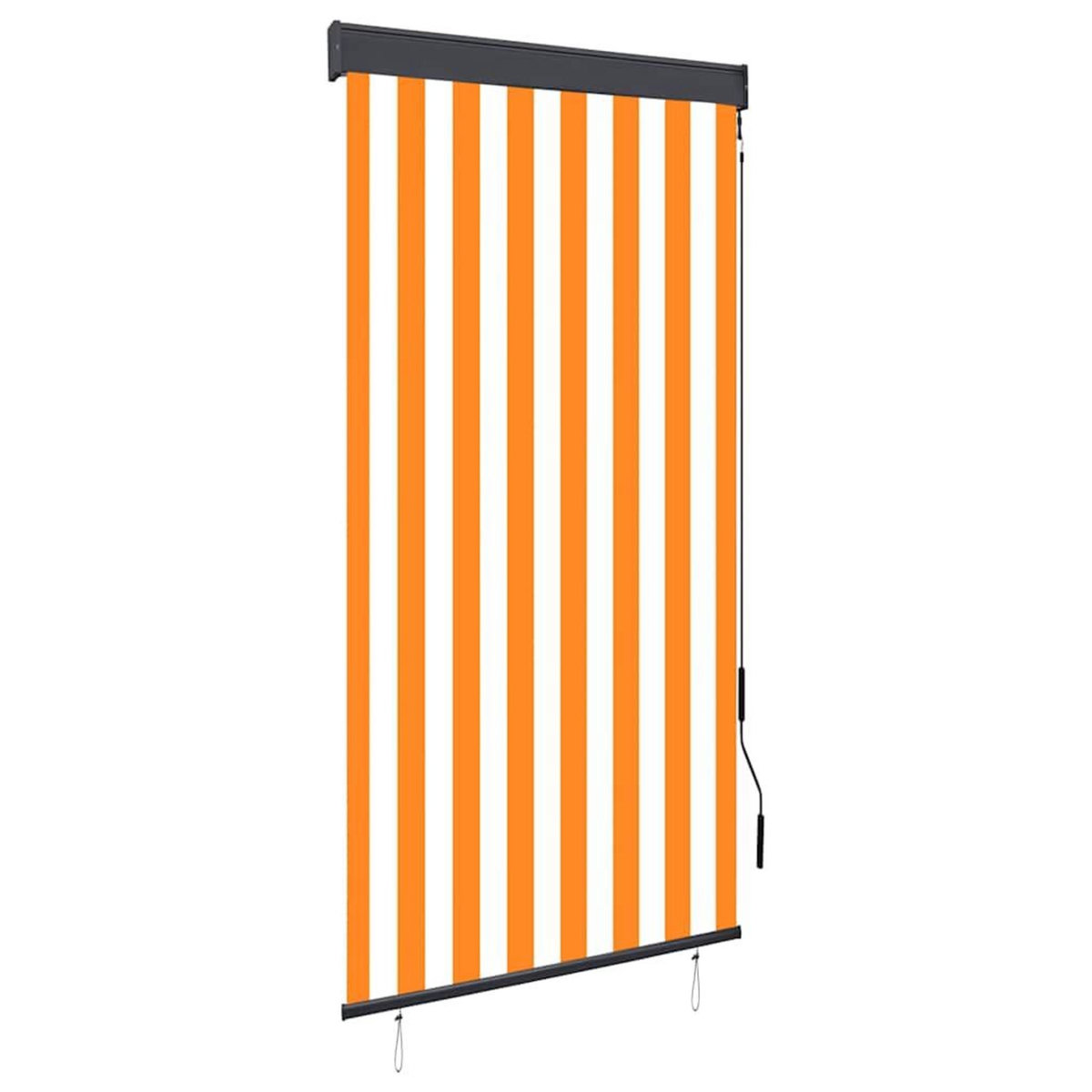 VIDAXL Store roulant d'exterieur 80x250 cm Blanc et orange