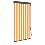 VIDAXL Store roulant d'exterieur 80x250 cm Blanc et orange