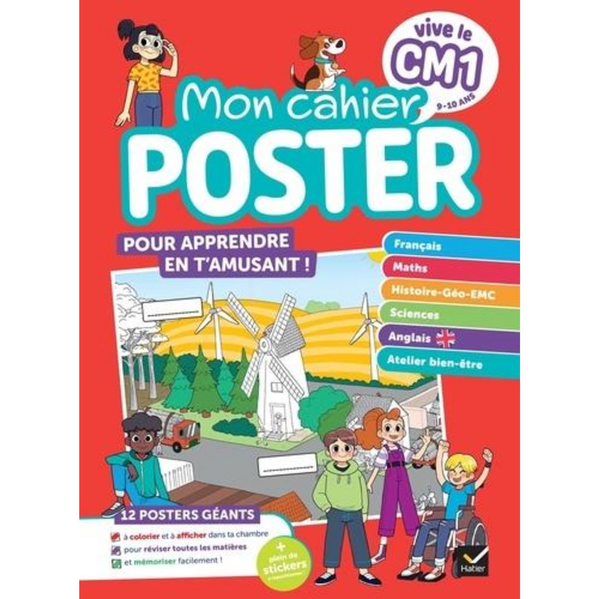 MON CAHIER POSTER VIVE LE CM1. 12 POSTERS GEANTS ET PLEIN DE STICKERS A REPOSITIONNER !, Ledoux Julien