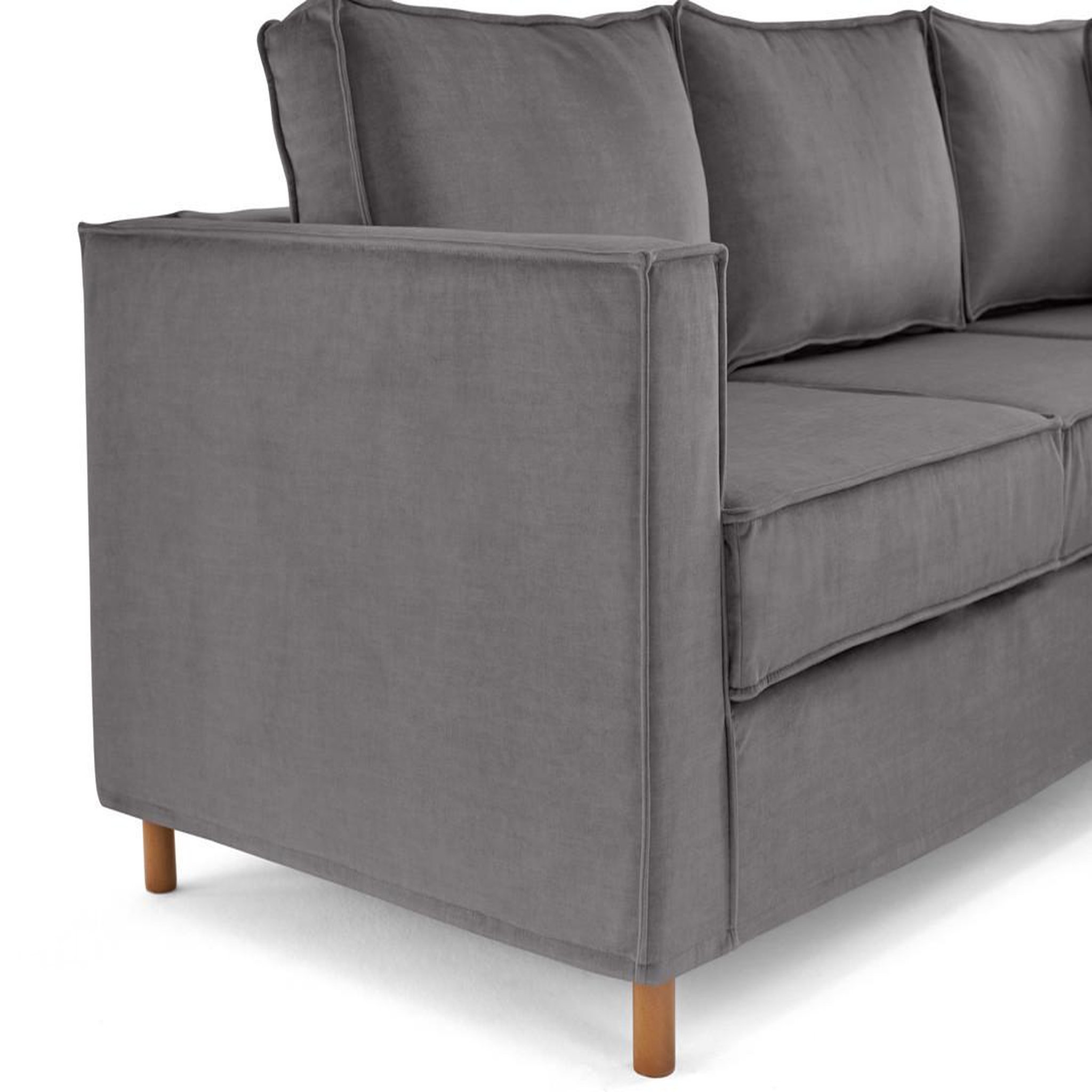 Voir la diapositive 6 : LISA DESIGN Jake - canapé déhoussable d'angle droit 5 places en velours
