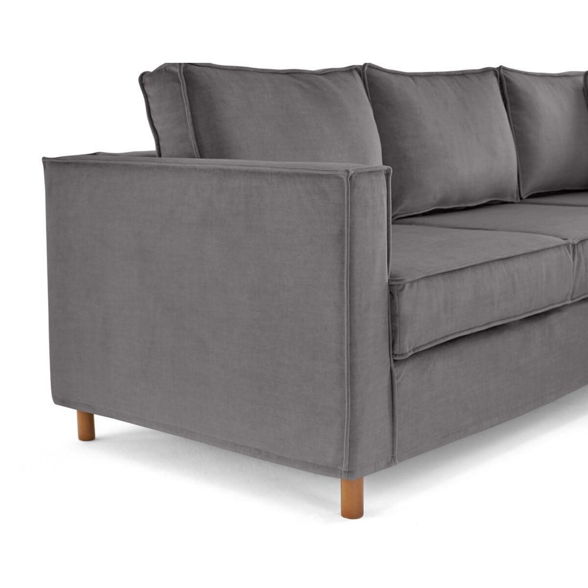 LISA DESIGN Jake - canapé déhoussable d'angle droit 5 places en velours