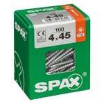 CENTRALE BRICO Lot de 100 vis acier tête fraisée torx SPAX, Diam.4 mm x L.45 mm