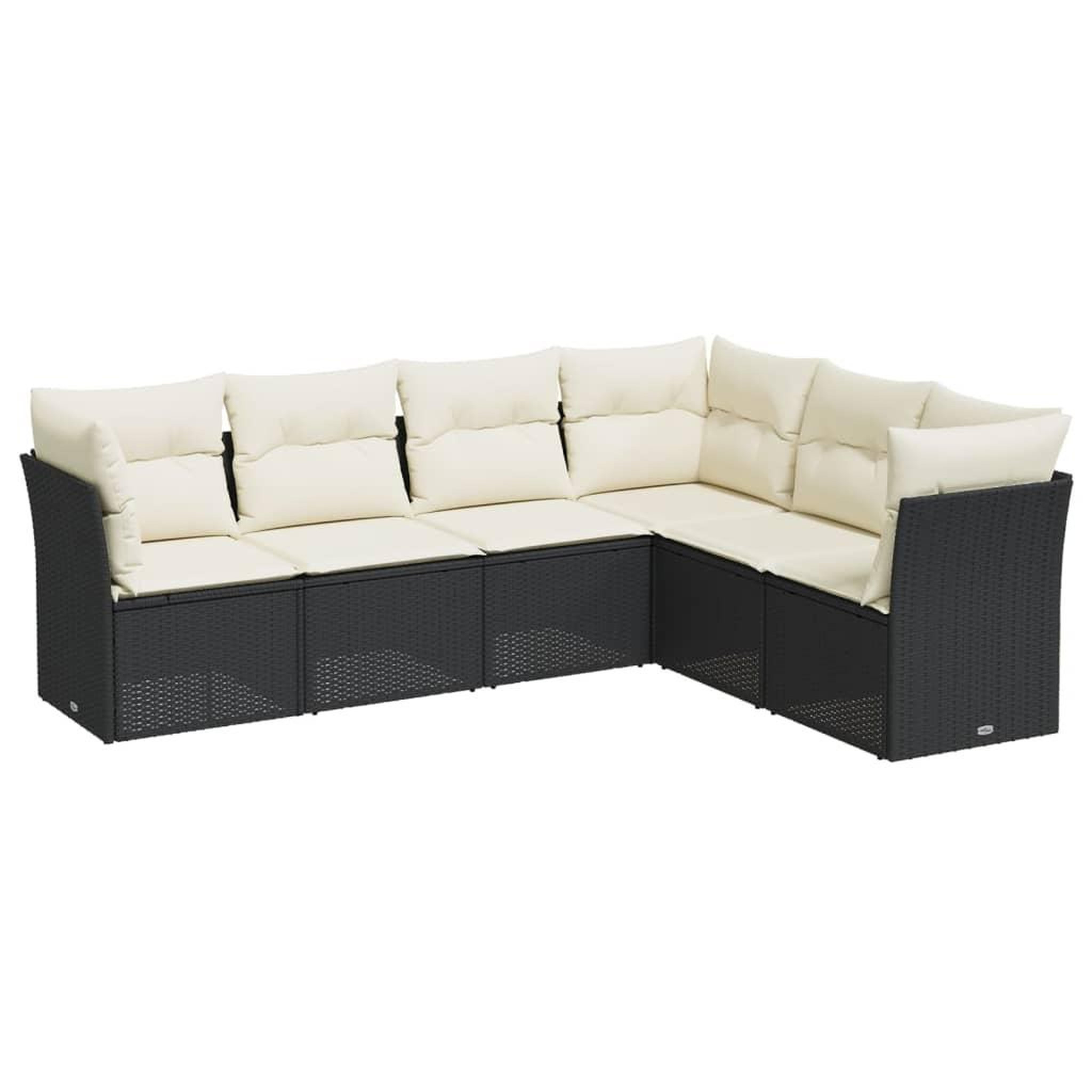 Voir la diapositive 2 : VIDAXL Salon de jardin 6 pcs avec coussins noir resine tressee
