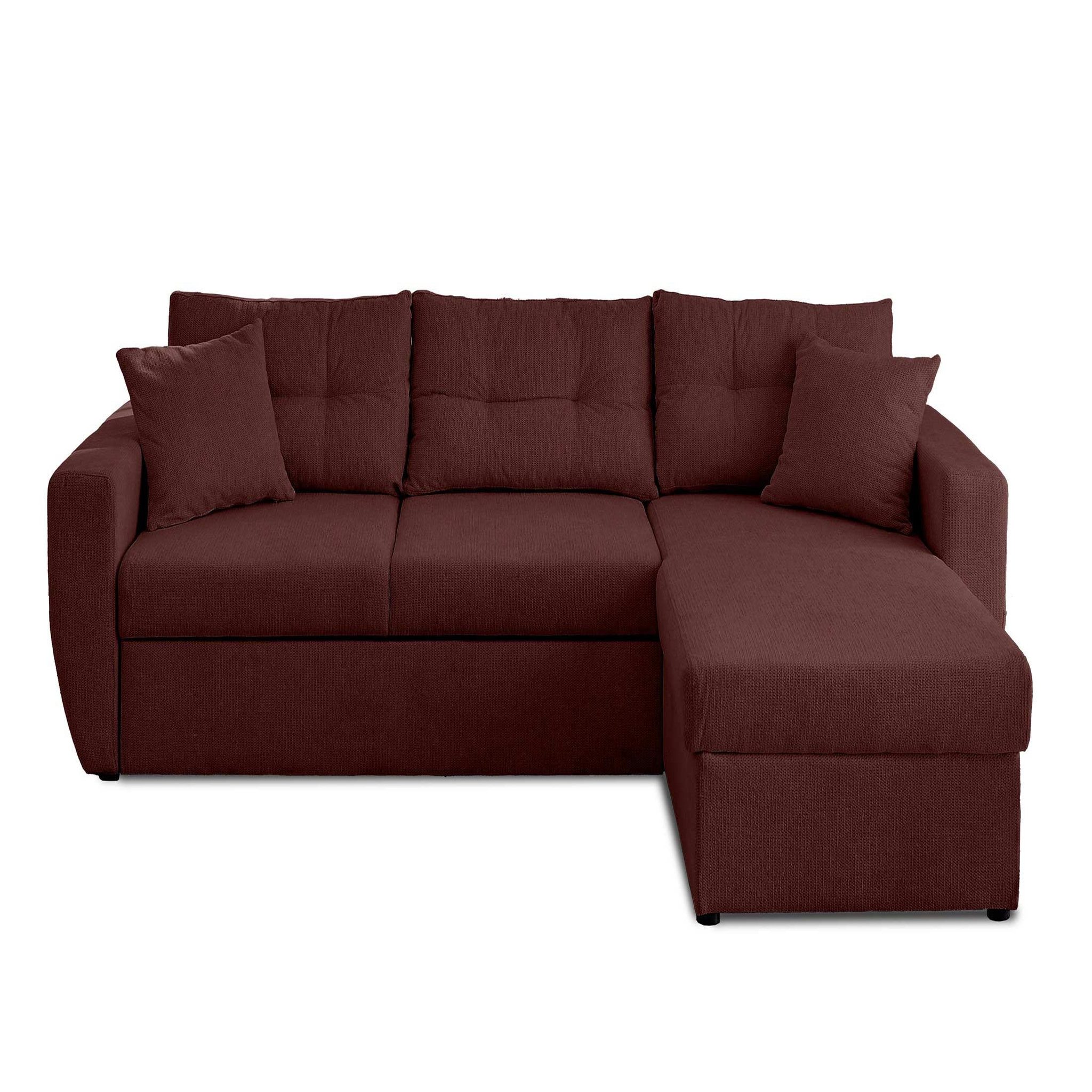 Voir la diapositive 1 : BEST MOBILIER Astoria - canapé d'angle réversible 4 places - convertible avec coffre - en tissu texturé