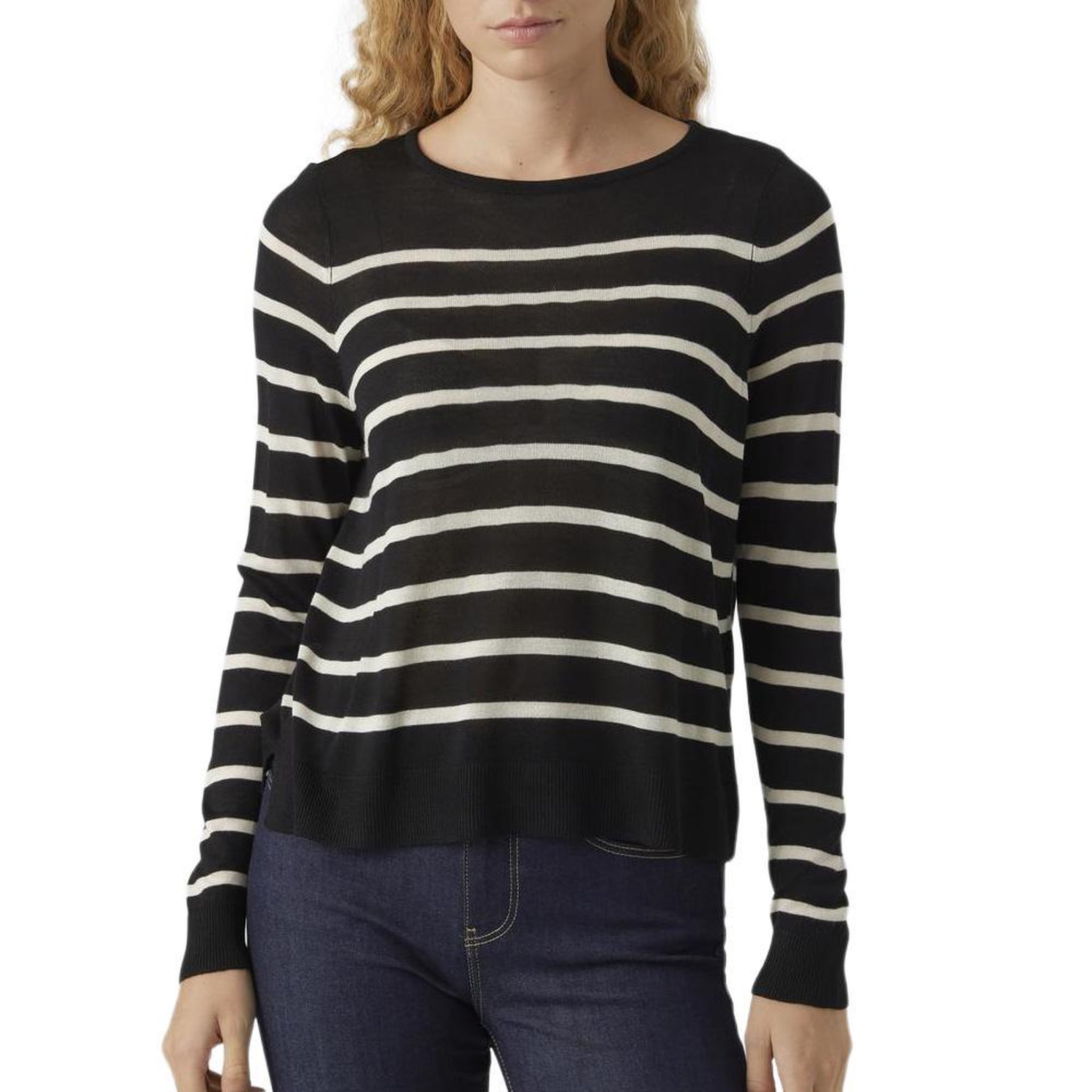 Vero Moda Pull Rayures Noir Femme Vero Moda Nova. Coloris disponibles : Noir