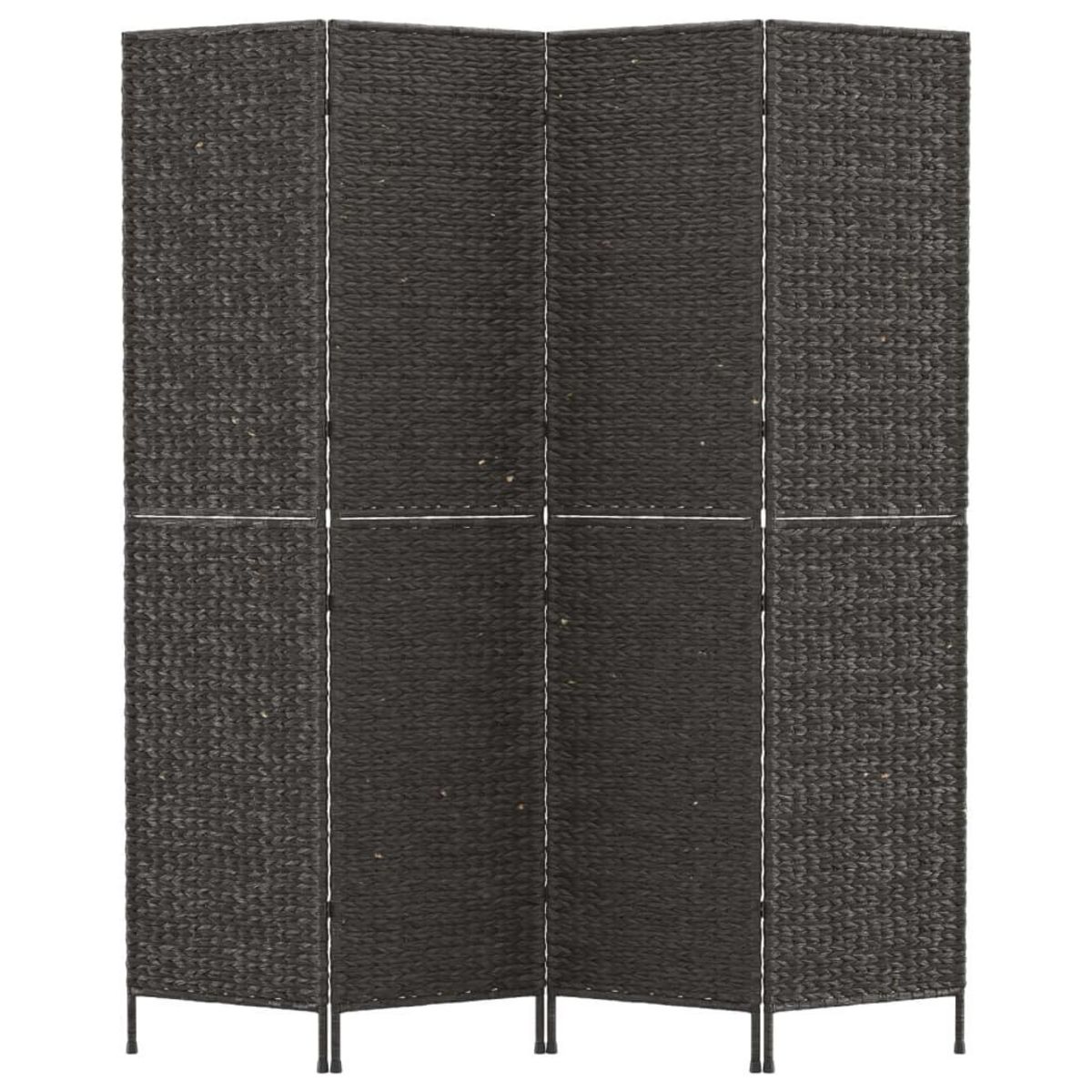 VIDAXL Cloison de separation 4 panneaux noir 163x180cm hyacinthe d'eau