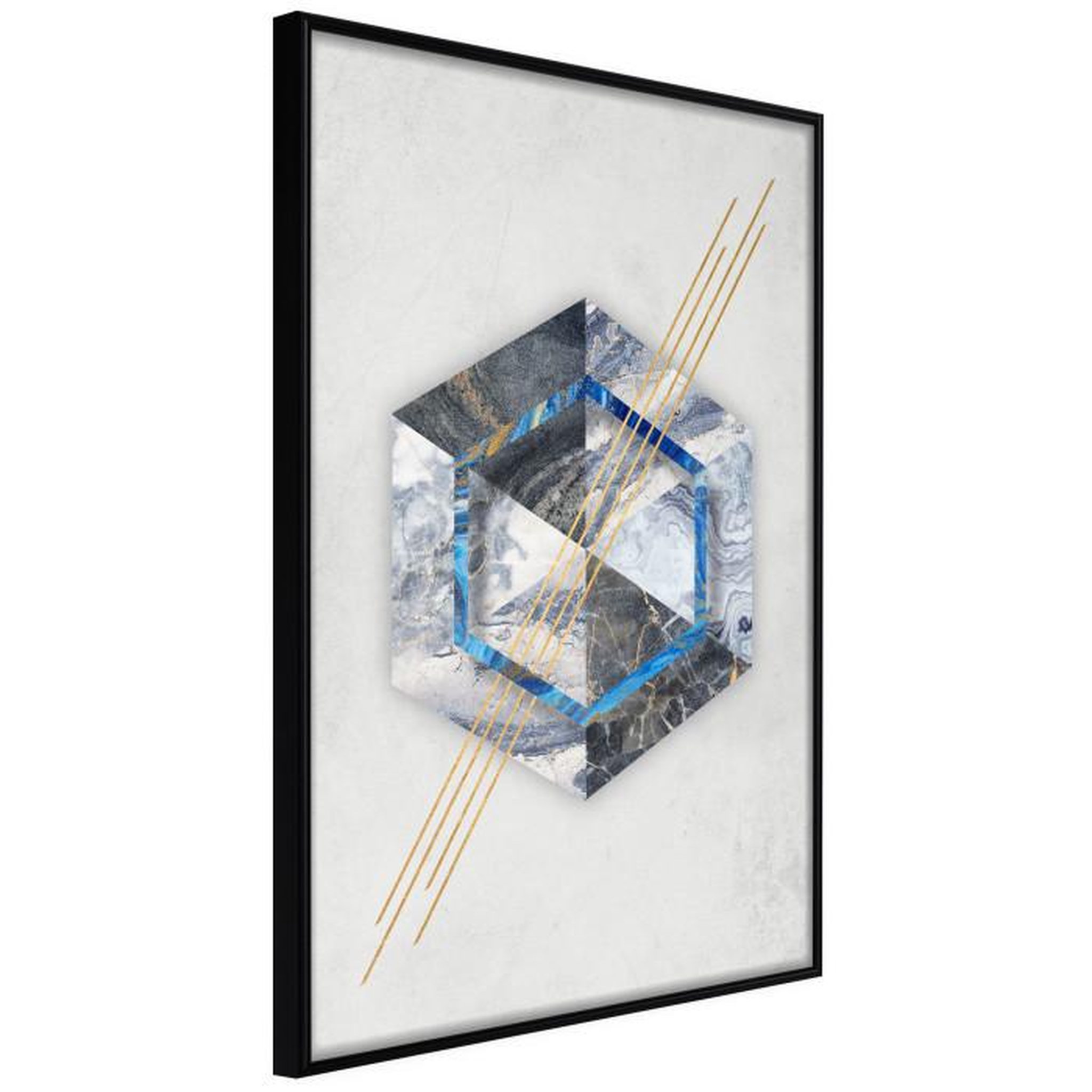 Paris Prix Affiche Murale Encadrée  Marble Composition II. Coloris disponibles : Jaune, Noir