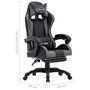 Voir la diapositive 6 : VIDAXL Fauteuil de jeux video avec repose-pied Gris et noir Similicuir