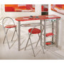 Voir la diapositive 1 : Paris Prix Ensemble Table de Bar & 2 Tabourets  Quickly  Rouge
