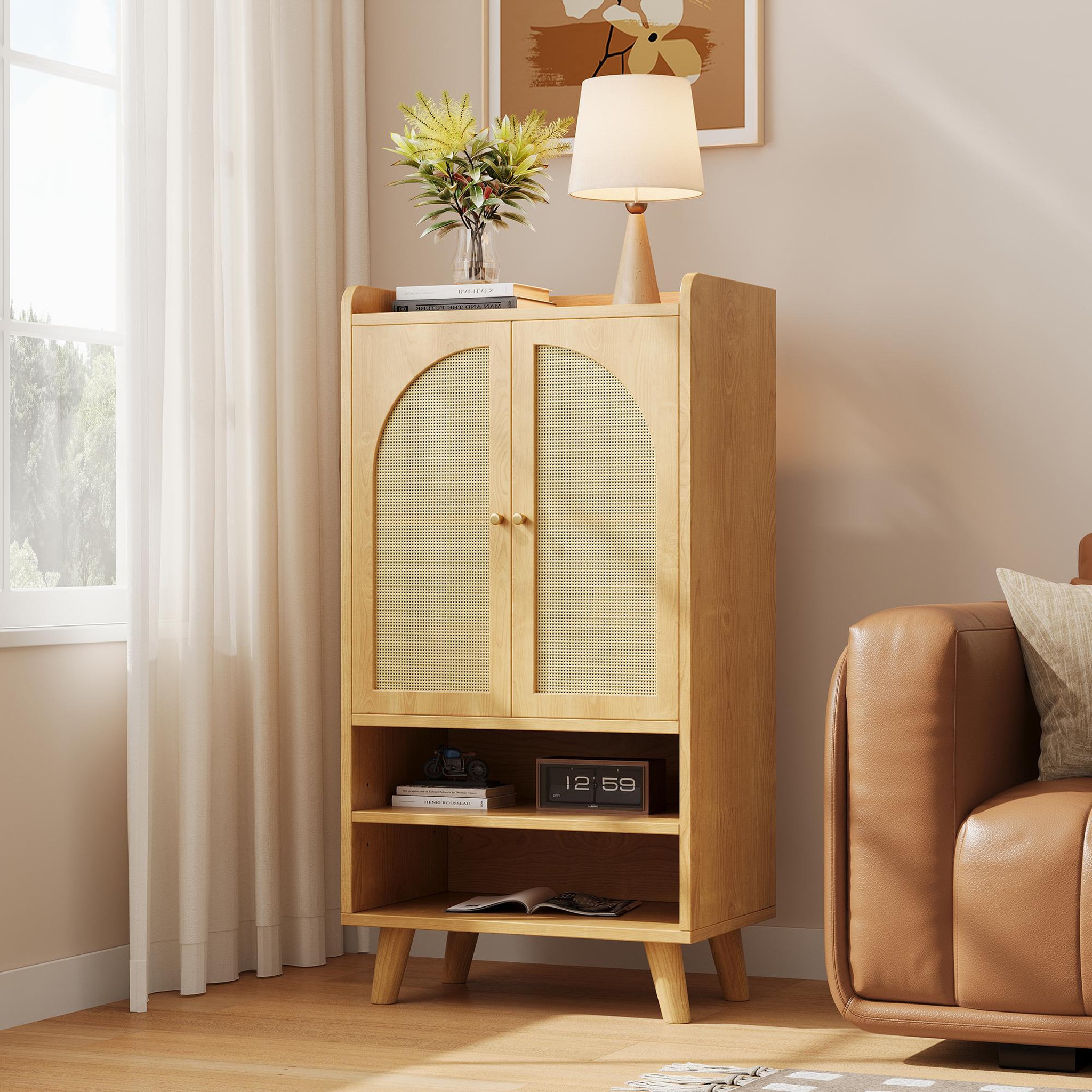 Voir la diapositive 4 : MERAX Buffet 2 porte(s) 0 tiroir(s) - 60 cm naturel panneau de particules
