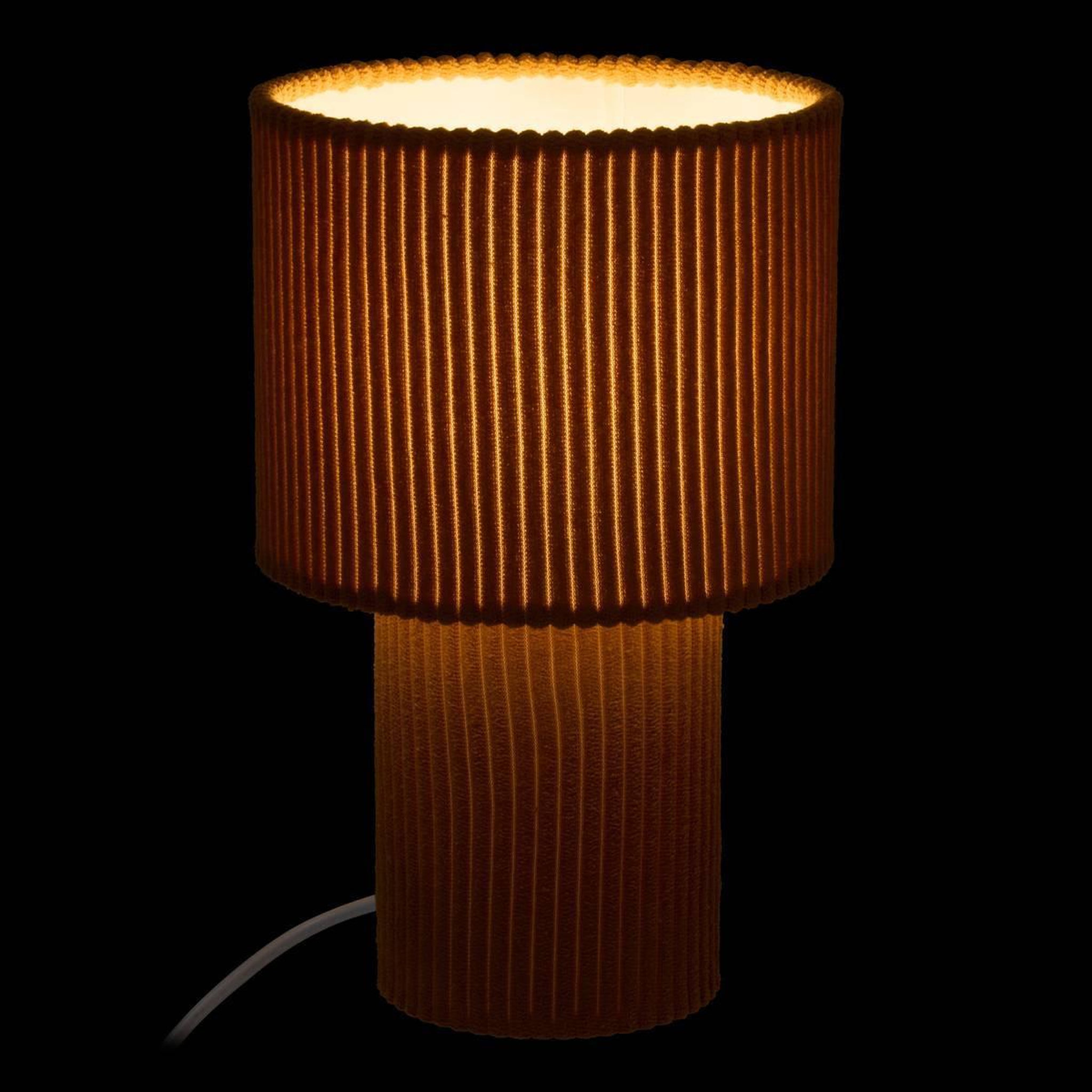 Voir la diapositive 6 : ATMOSPHERA Lampe à poser côtelée  jolina  28cm ocre
