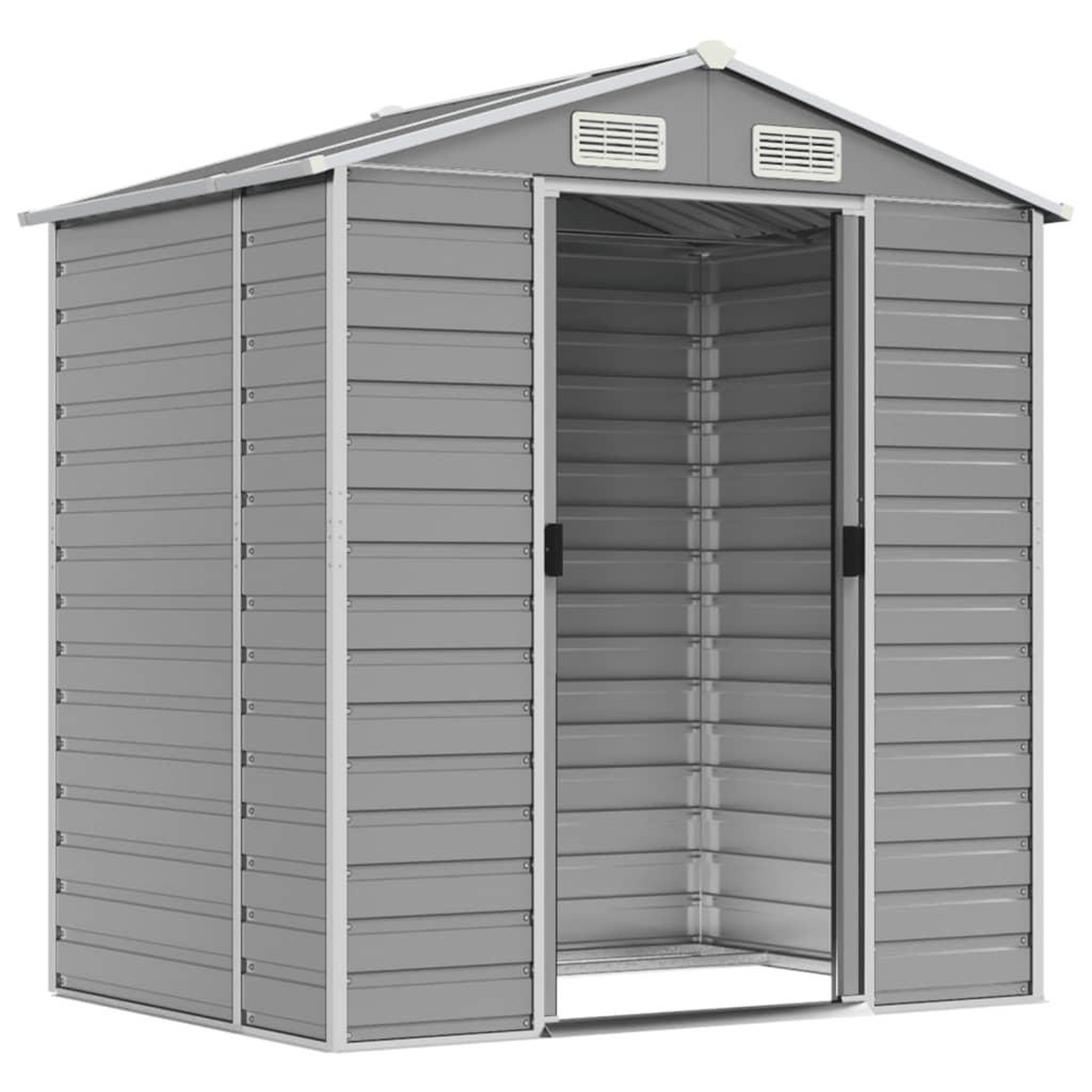Voir la diapositive 3 : VIDAXL Abri de jardin gris clair 191x130x198 cm acier galvanise