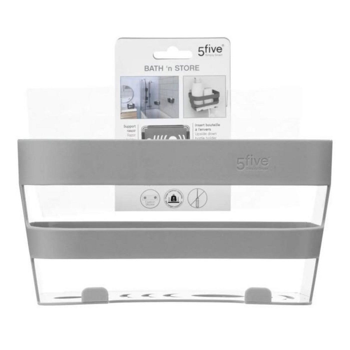 FIVE Étagère Murale Salle de Bain  Bath'n Store  22cm Gris