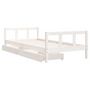 Voir la diapositive 4 : VIDAXL Cadre de lit enfant tiroirs blanc 90x200 cm bois de pin massif