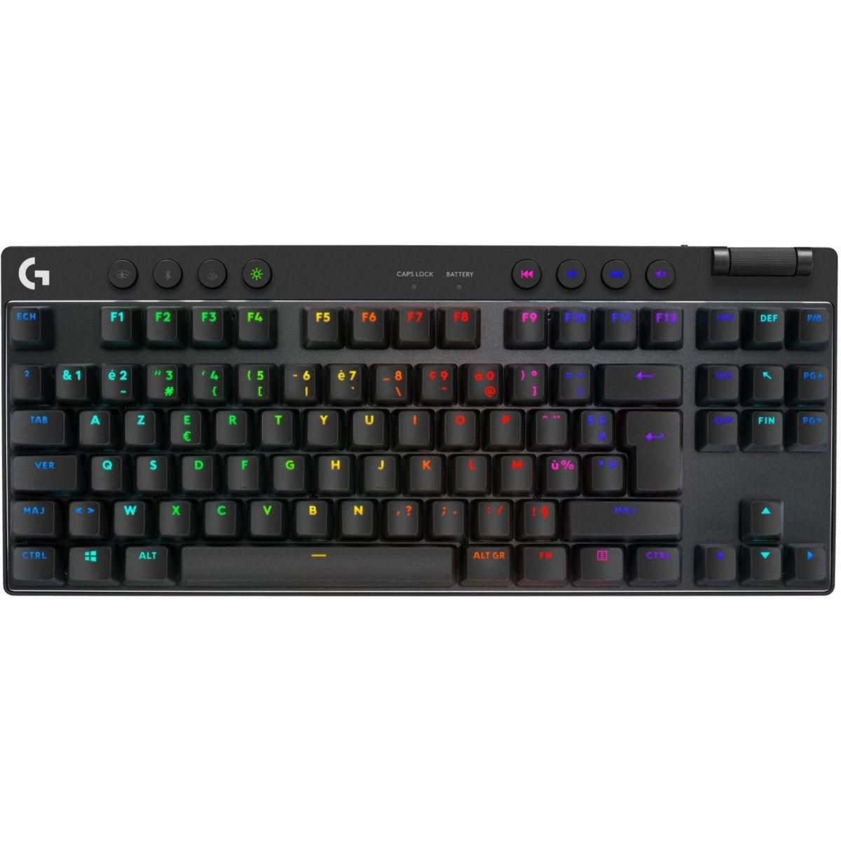 Logitech Clavier gamer sans fil Pro X LIGHTSPEED  TKL Tactile Noir