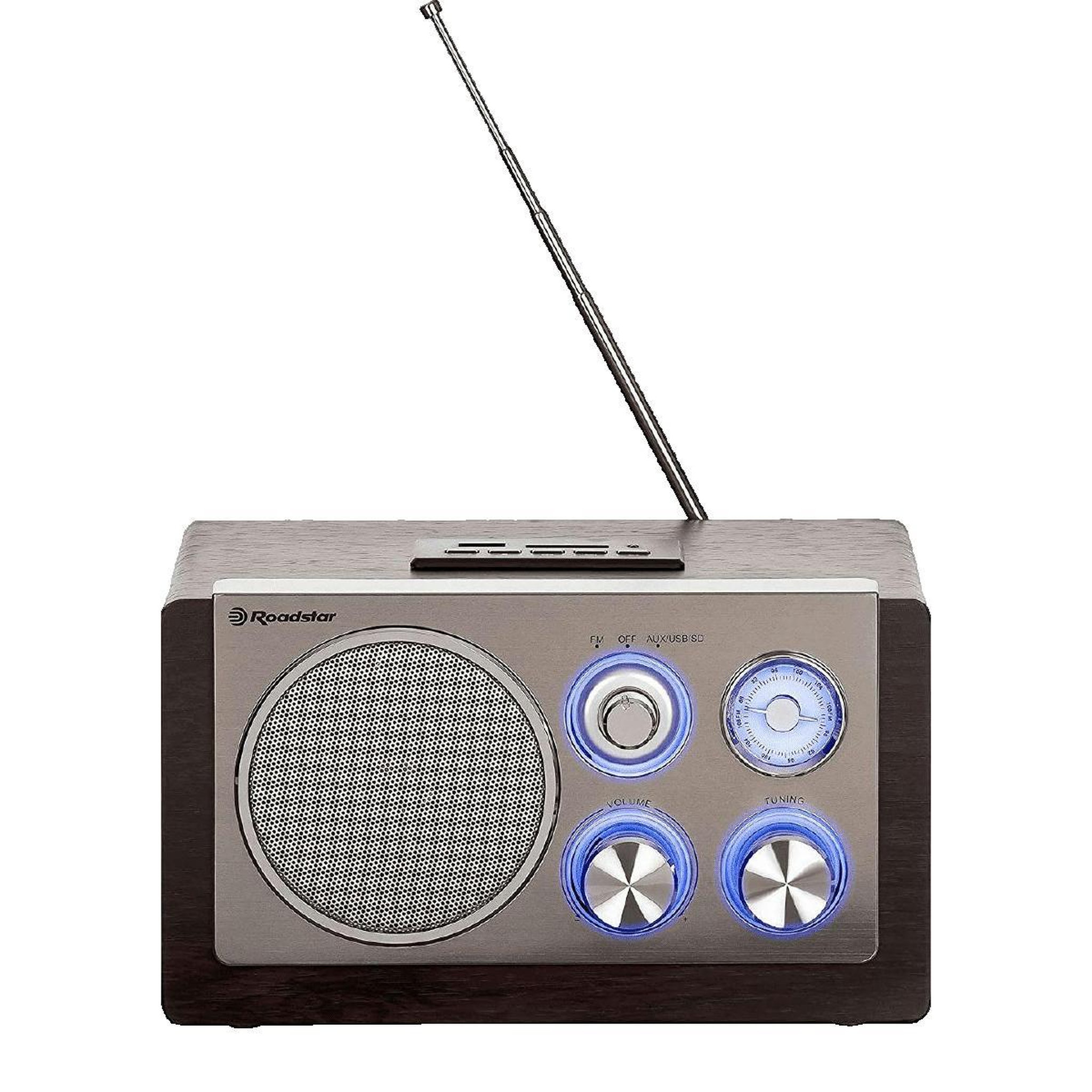 Voir la diapositive 3 : Roadstar Radio portable Roadstar HRA-1345NUSWD bois design rétro