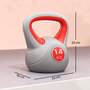 Voir la diapositive 3 : HOMCOM Kettlebell 14 Kg - haltère boule - poignée ergonomique - PU gris rouge
