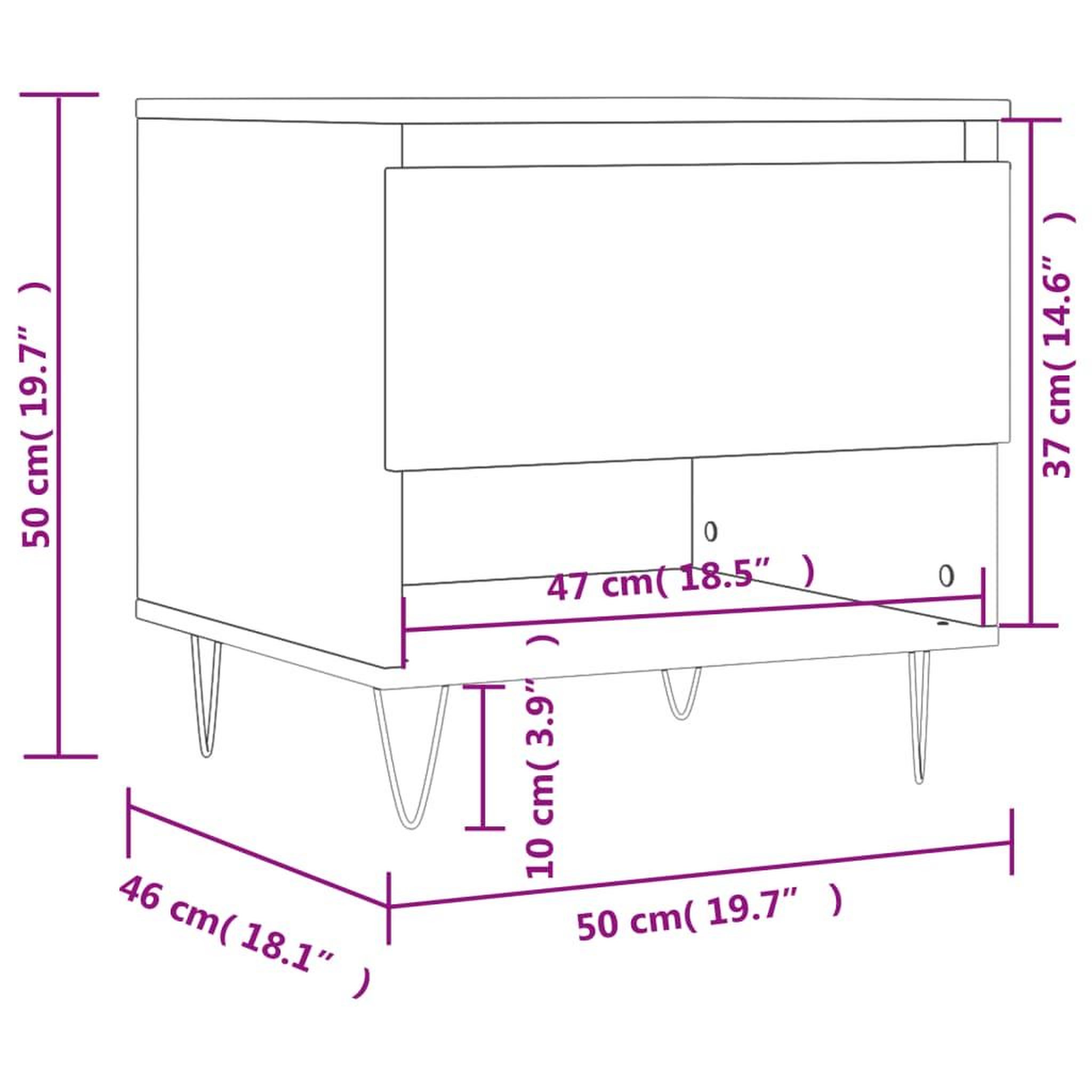 Voir la diapositive 6 : VIDAXL Tables basses 2 pcs chene sonoma 50x46x50 cm bois d'ingenierie
