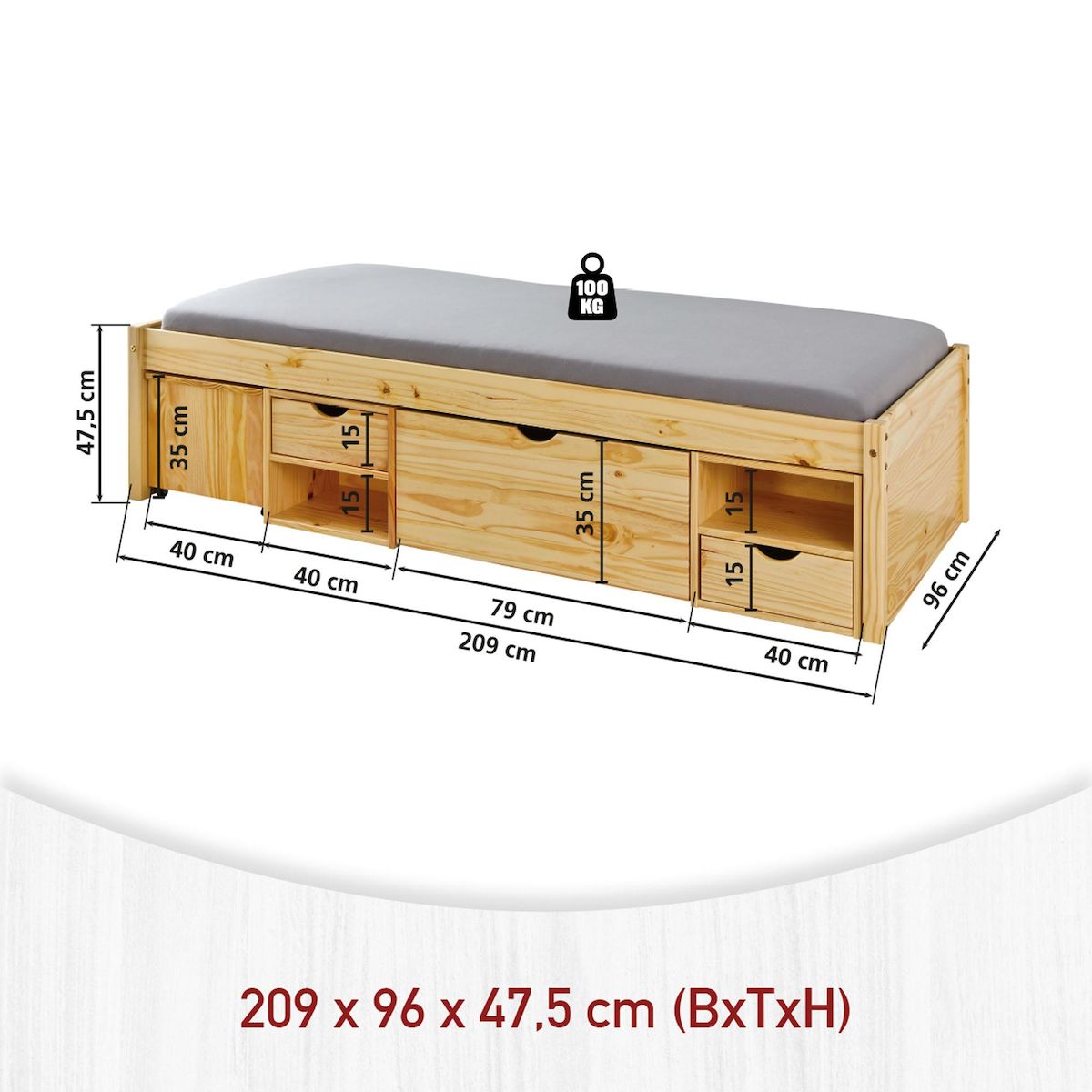 INTERLINK Lit fonctionnel CLAAS 90x200