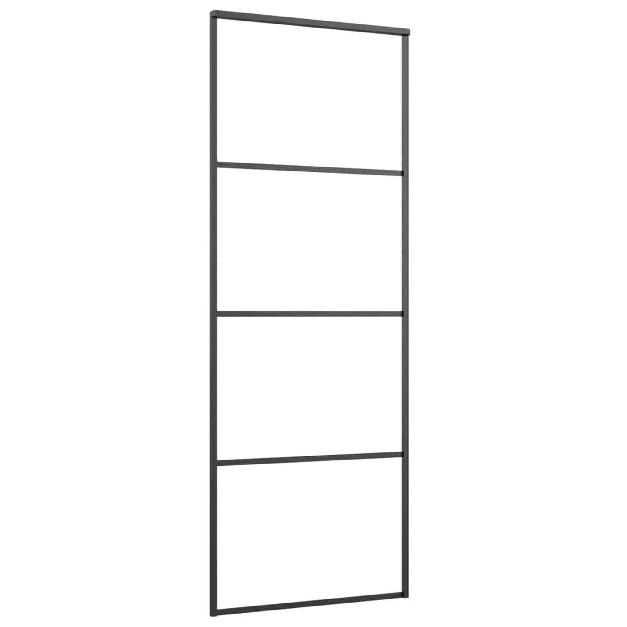 Voir la diapositive 3 : VIDAXL Porte coulissante Verre ESG depoli et aluminium 76x205 cm Noir