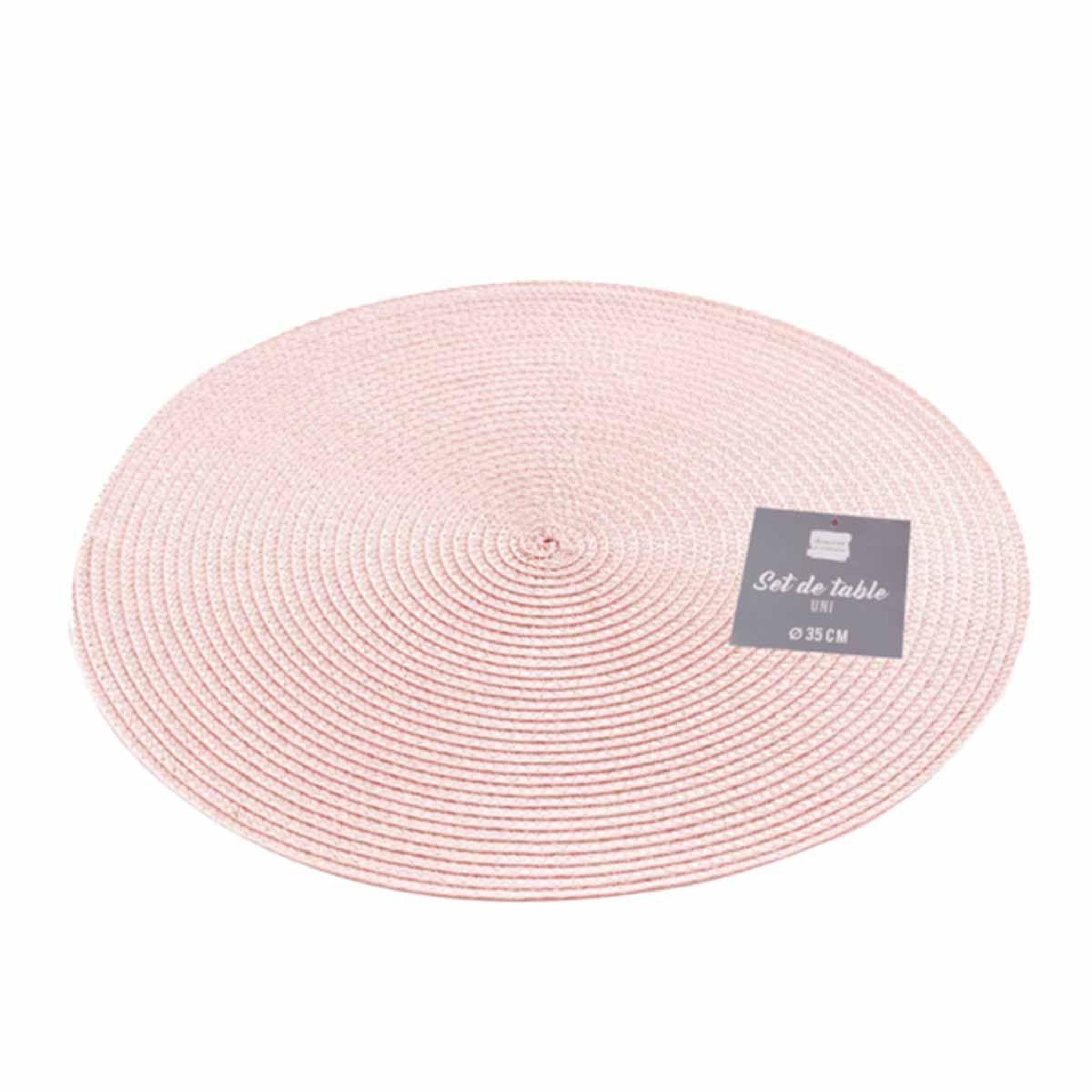 Voir la diapositive 2 : Douceur d'Intérieur Set de table uni  zebulon  35cm rose dragée