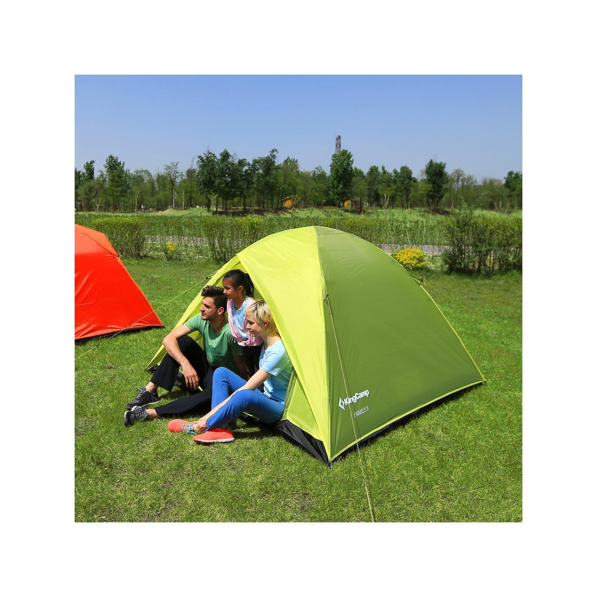 Voir la diapositive 6 : KINGCAMP Tente de camping familiale 3 places - kingcamp - modèle family - 205x205x130 cm