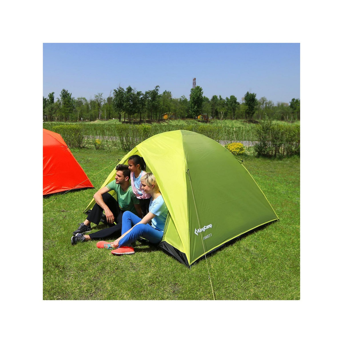 KINGCAMP Tente de camping familiale 3 places - Kingcamp - Modèle Family - 205x205x130 cm