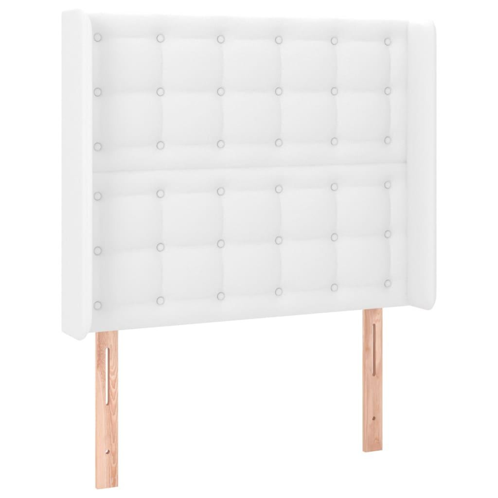 Voir la diapositive 2 : VIDAXL Tete de lit avec oreilles Blanc 103x16x118/128 cm Similicuir