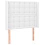 Voir la diapositive 2 : VIDAXL Tete de lit avec oreilles Blanc 103x16x118/128 cm Similicuir