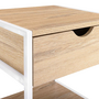 Voir la diapositive 6 : ID MARKET Lot de 2 tables de chevet DETROIT 1 tiroir avec tablette bois et métal blanc design industriel