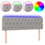 Voir la diapositive 2 : VIDAXL Tete de lit a LED Gris clair 144x7x78/88 cm Tissu