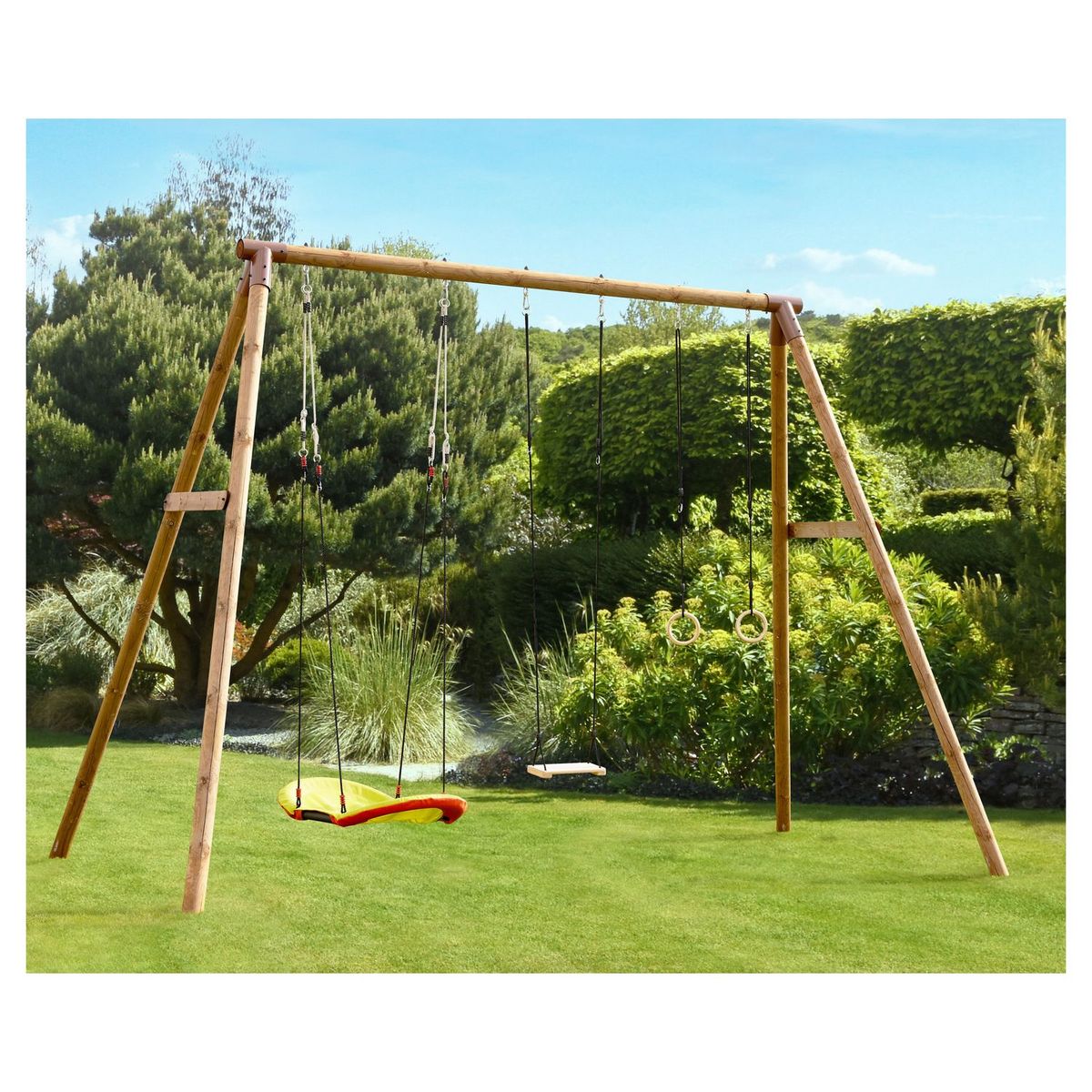 Soulet Portique balançoire - Bois - H3.30m - GALDAR BATEAU