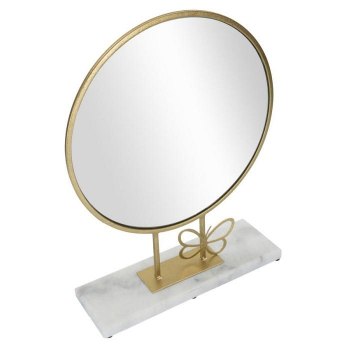 Paris Prix Miroir sur Pied en Marbre  Butterfly  39cm Or
