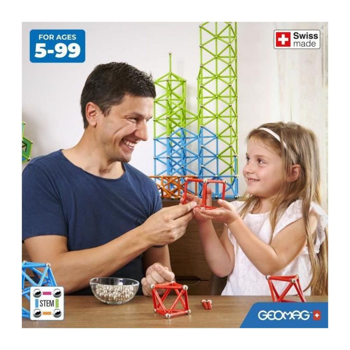 Geomag Jeu de construction magnétique - GEOMAG - Classic Recycled Magnetic Geometry 24 pieces - Géométrie - 3D - Éducatif
