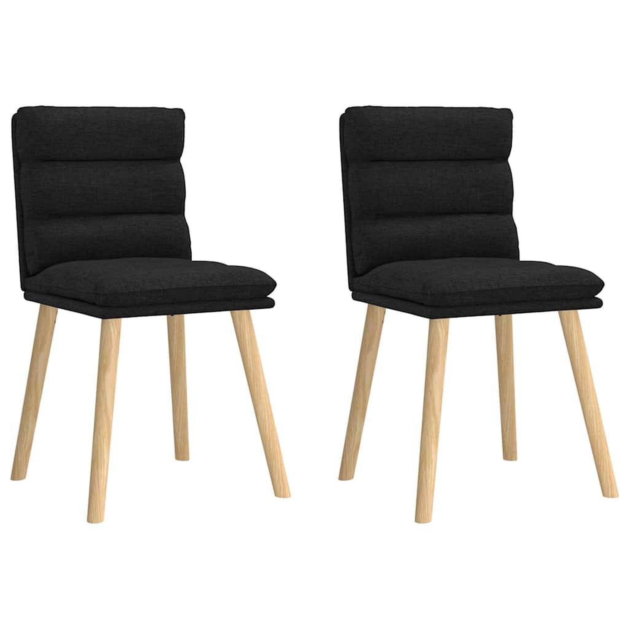 VIDAXL Chaises a manger lot de 2 noir tissu