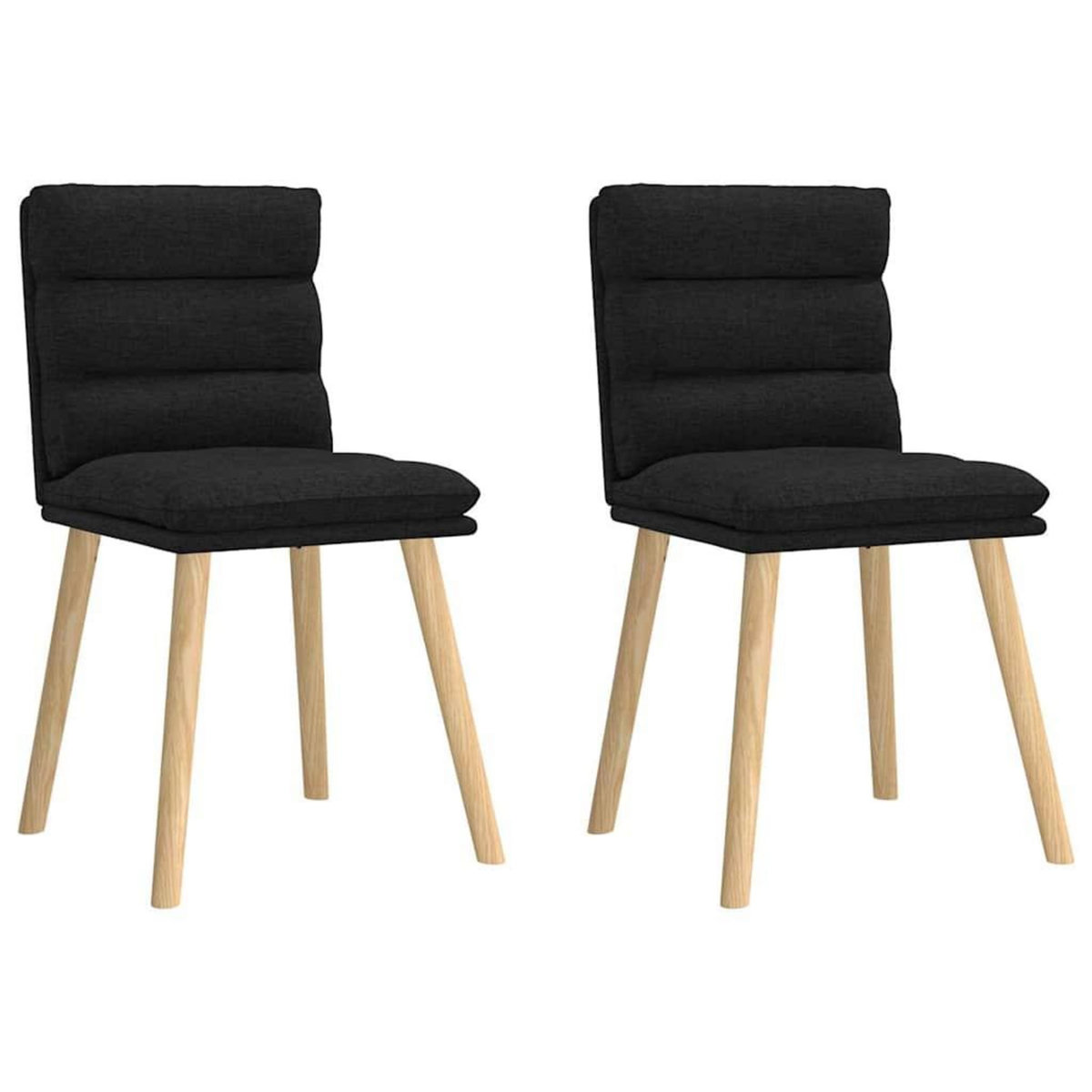 VIDAXL Chaises a manger lot de 2 noir tissu