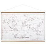 ATMOSPHERA Déco Murale à Suspendre  Carte du Monde  110cm Blanc