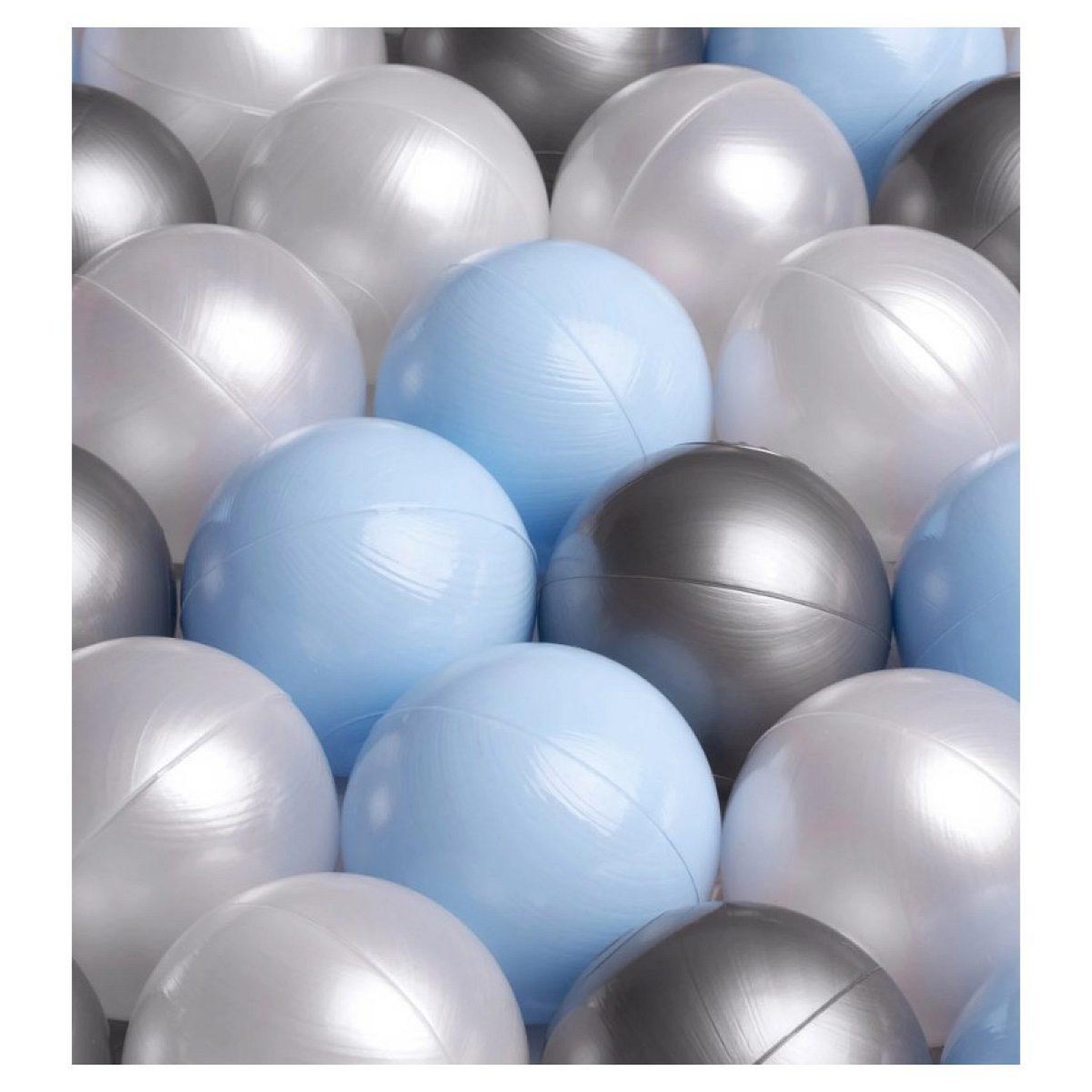 Voir la diapositive 3 : PLUSH NEST Piscine à fleurs 95x30 en velours 200 balles argent nacré bleu clair